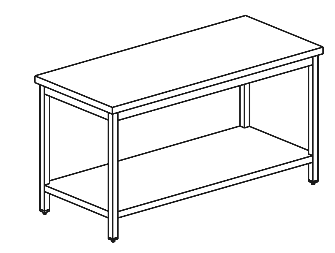Tavolo con ripiano