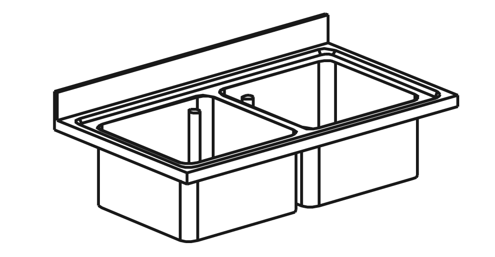 Top lavello 2 vasche